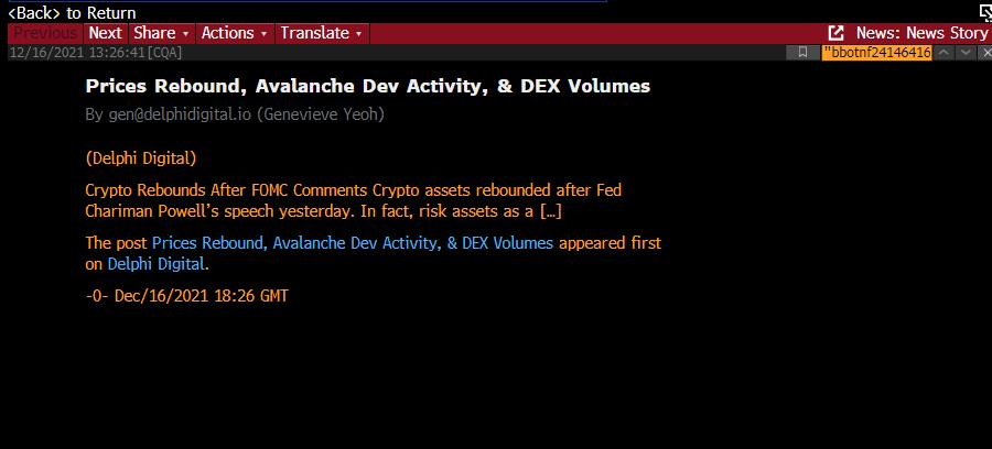 anildelphi's tweet photo. My first job out of college was at Bloomberg

It's actually where I ended up meeting some of my best friends who I'd end up starting Delphi with a few years later

Now it's all come full circle, with @Delphi_Digital reports posted within the Bloomberg Terminal 👏 https://t.co/ExrbxcU2fo
