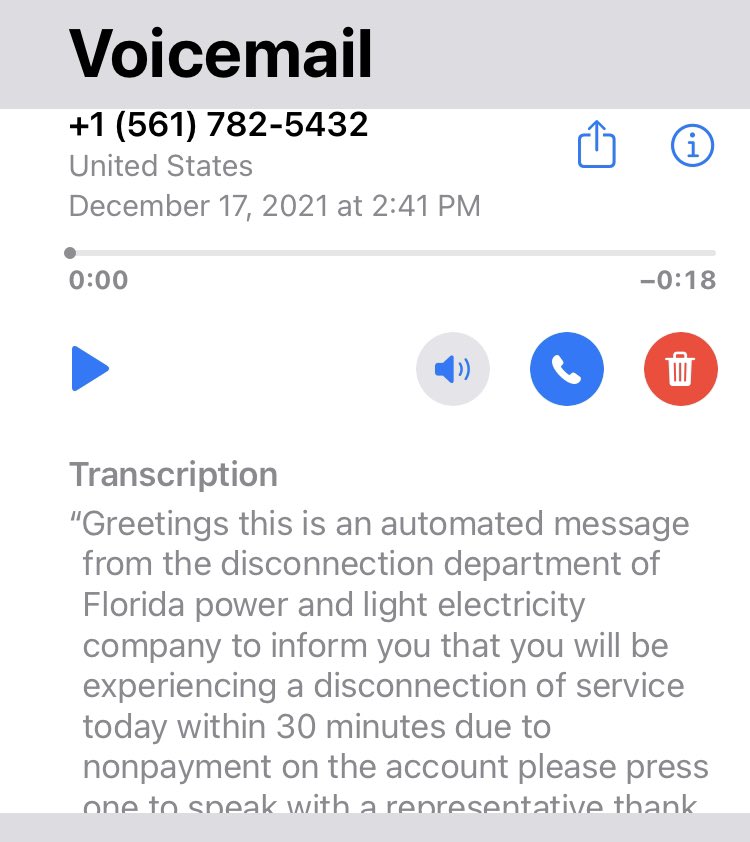 bocakimi's tweet photo. @insideFPL I hope you’re actively investigating these awful scammers. I’m on autopay. They even pulled this at my business last NYE. #FPL #Scam https://t.co/oSjbxQCYRw