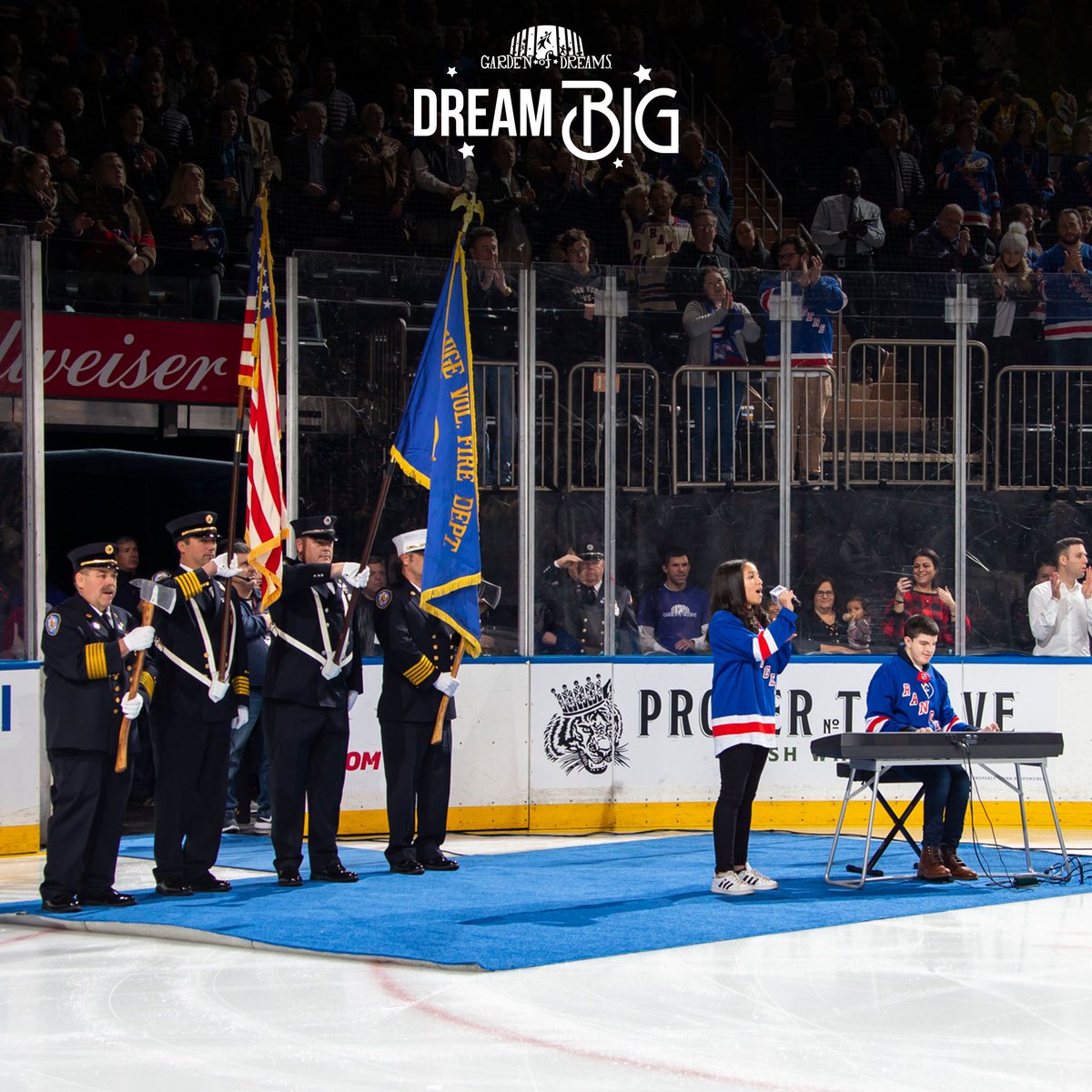 gardenofdreams's tweet photo. Tonight is Garden of Dreams Night at the @NYRangers game! We are so excited to welcome young people back to @TheGarden to participate in various elements of the game night 🏒 Cheer them on from near or far by making a gift today: https://t.co/DFtOvHc5QN #GDFWeek #DreamBig https://t.co/9guSkKY3ez