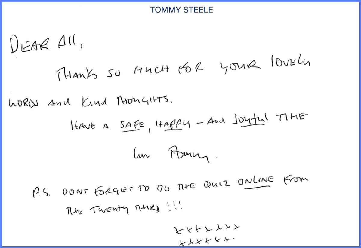 slassandro1's tweet photo. A message of thanks from Sir Tommy Steele on his Birthday.

 #TommySteele #musicals #variety #entertainment #rocknroll https://t.co/7IuBR0CthN