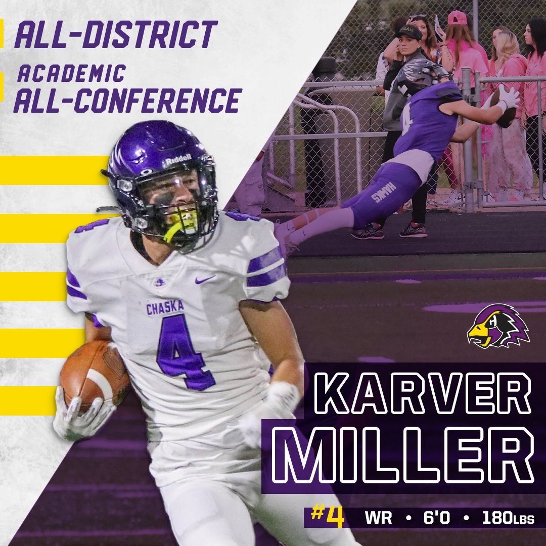 Congrats, 🏈Karver Miller🏈 on receiving All-District and Academic All-Conference!

#soarhawks