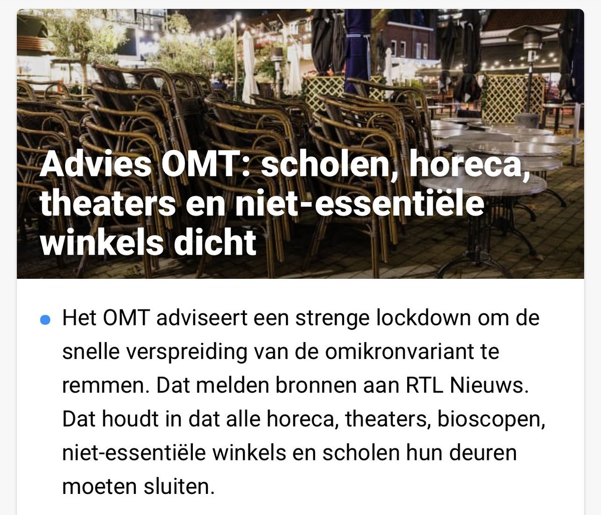 Inmiddels weten we dat #Omicron veel milder is dan Delta en het aantal ziekenhuisopnames neemt al dagen af. Toch wil het #OMT dat alles zo spoedig mogelijk dicht gaat. Een keiharde #lockdown dus. Angstzaaien en paniek creëren om de boostercampagne een zet te geven. Belachelijk.