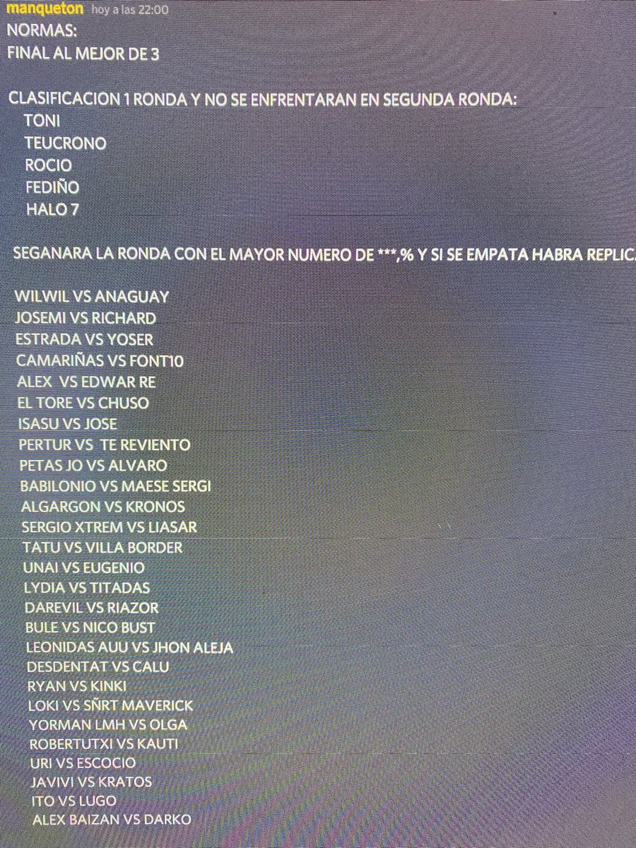 Este es el bracket de mañana gente!!!

200€ en premios 🎁🎁🎁