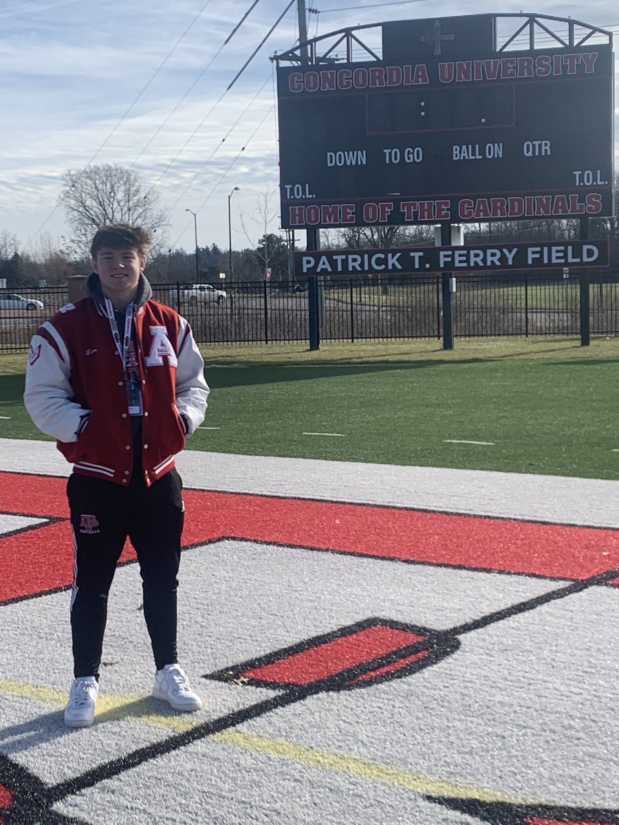 Had a great visit today at <a href="/CUAACardinals/">Concordia Cardinals</a>!! Thank you to <a href="/Coach_Straz/">Coach Straz</a> <a href="/CoachSchu44/">Joshua Schumacher</a> for having me out, I had a great time!!