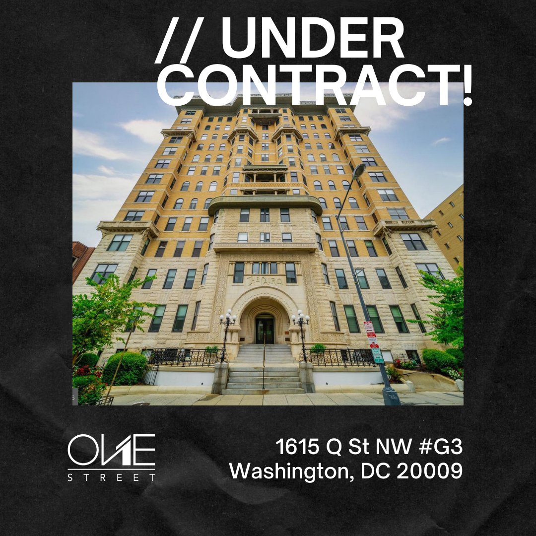 onestreetco's tweet photo. UNDER CONTRACT! 1615 Q St NW #G3 Washington, DC 20009 https://t.co/OHmFVLAUlE