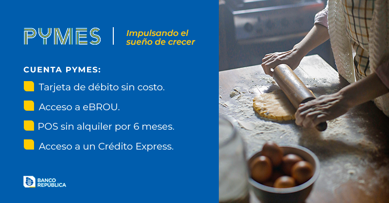 BROU_uy's tweet photo. #BROU te acompaña para hacer crecer tus sueños. 

Abrí tu cuenta PYMES y obtené una Tarjeta de Débito, acceso a eBROU y un POS sin costo de alquiler por seis meses.

Además, podés solicitar un Crédito Express con las mejores condiciones del mercado.

¡Aprovechá Tu Banco!