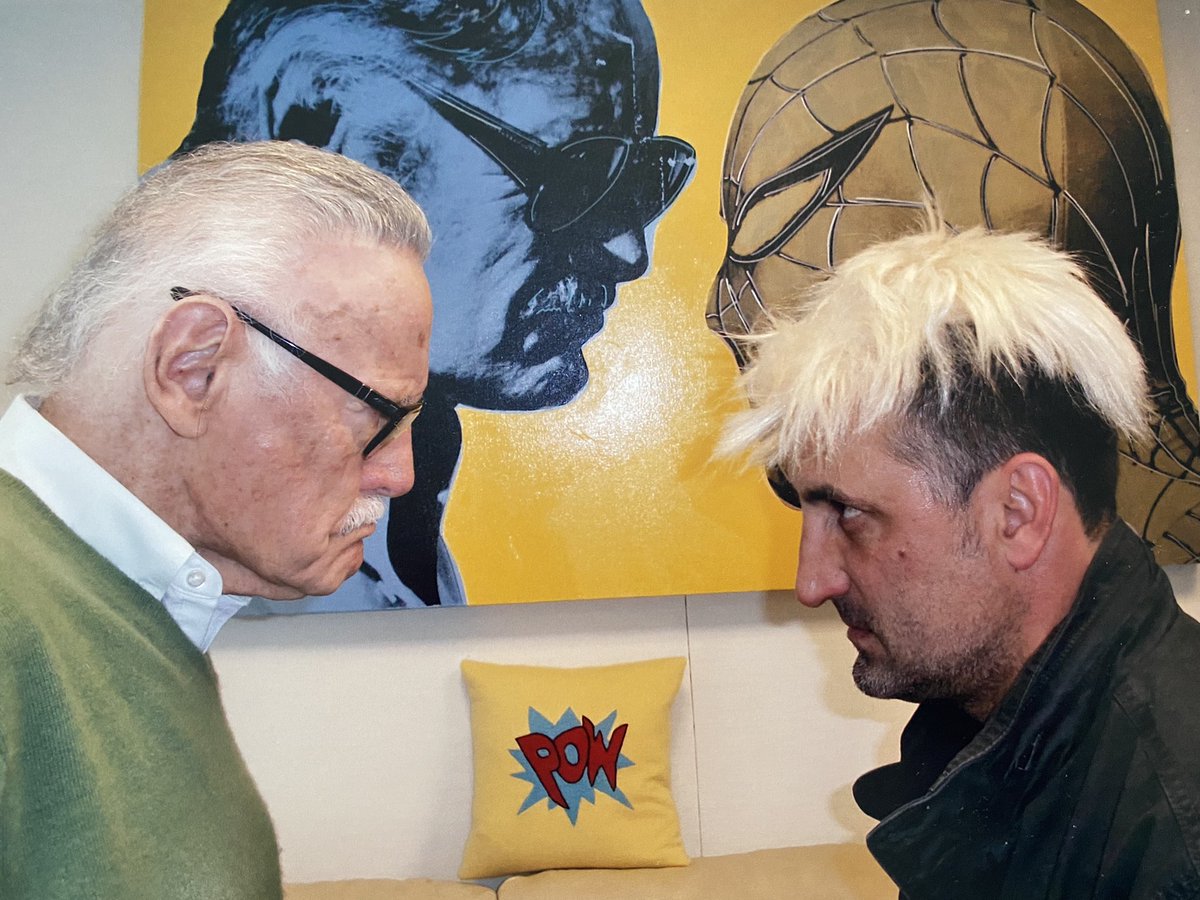 MichaelPapajohn's tweet image. yrs ago trying to rob “Stan the Man” in his office in Beverly Hills things didn’t go as planned …today I hung up the last pic in my office …thx @NukedTheFridge for making that moment possible #spiderman #Excelsior