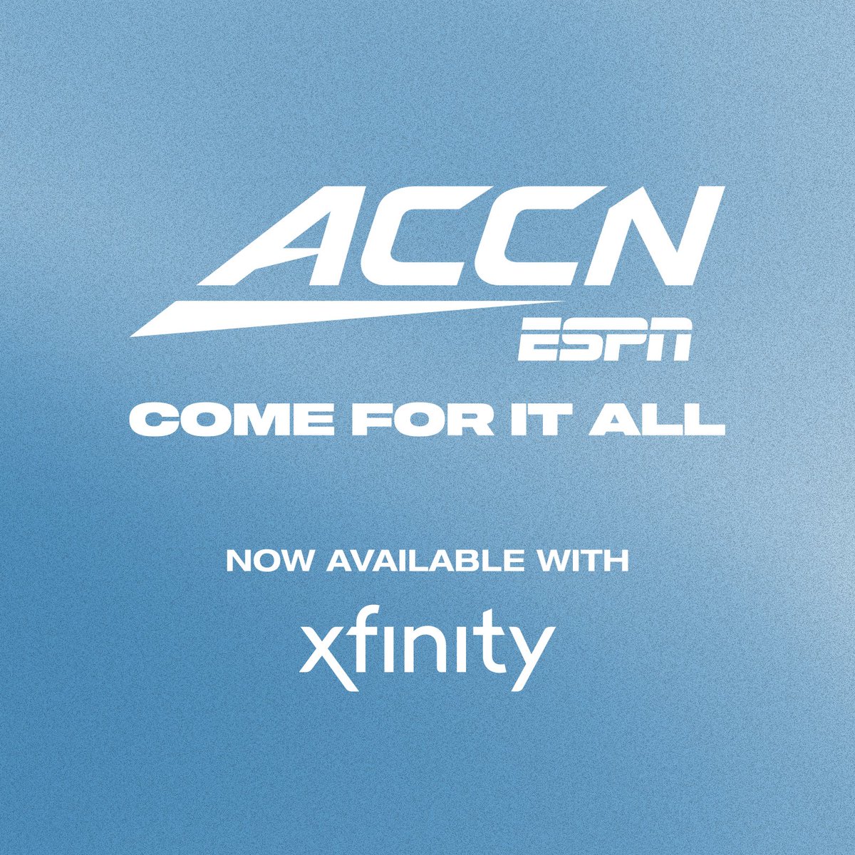 IT'S 𝗢𝗙𝗙𝗜𝗖𝗜𝗔𝗟! @Xfinity subscribers can now watch the Tar Heels on @ACCNetwork 🐏📺 #GoHeels