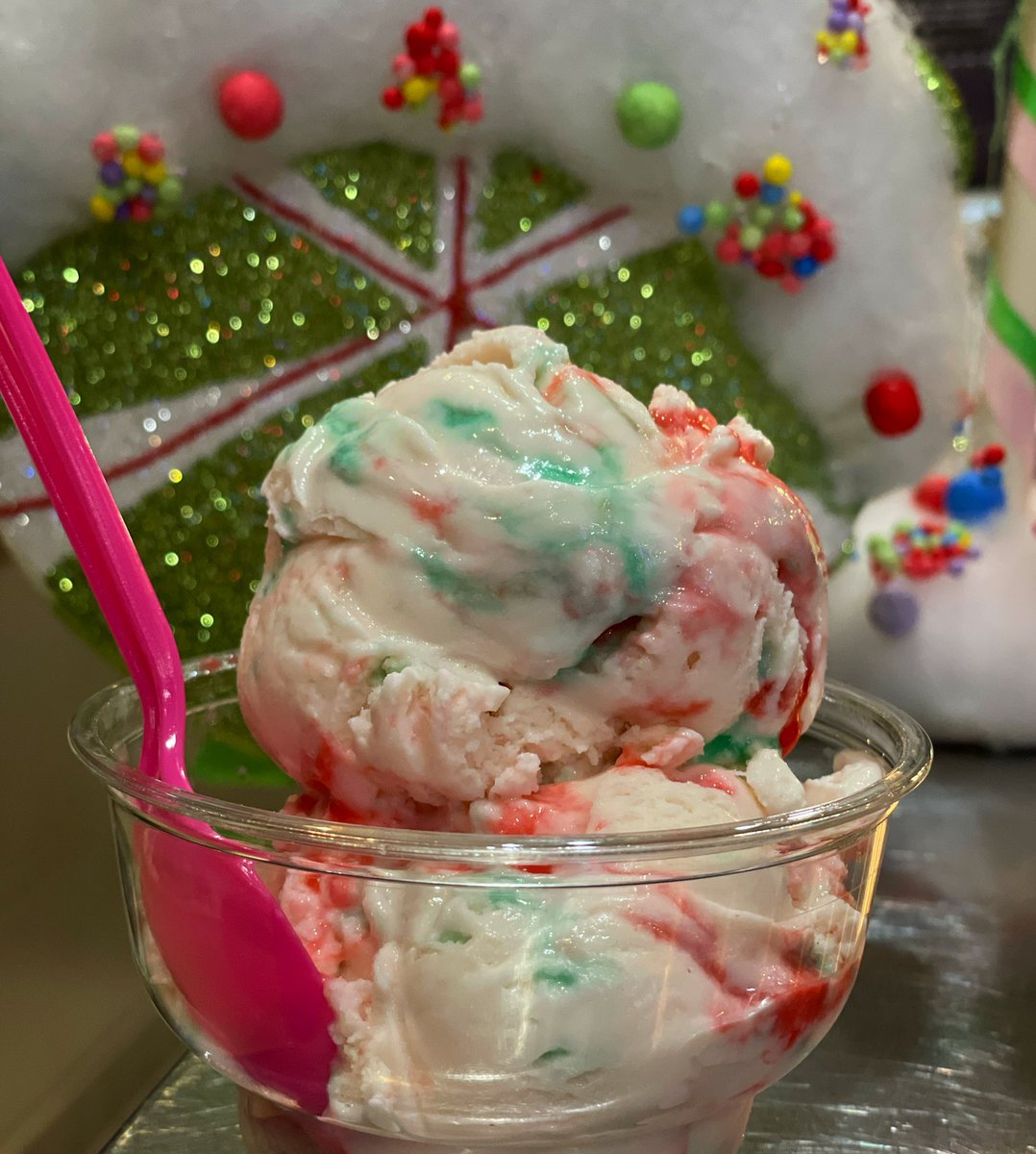 GeorgesIceCream's tweet photo. Get into the holiday spirit by stopping by George’s for Peppermint Stick ice cream! https://t.co/ibimmrQ9KT