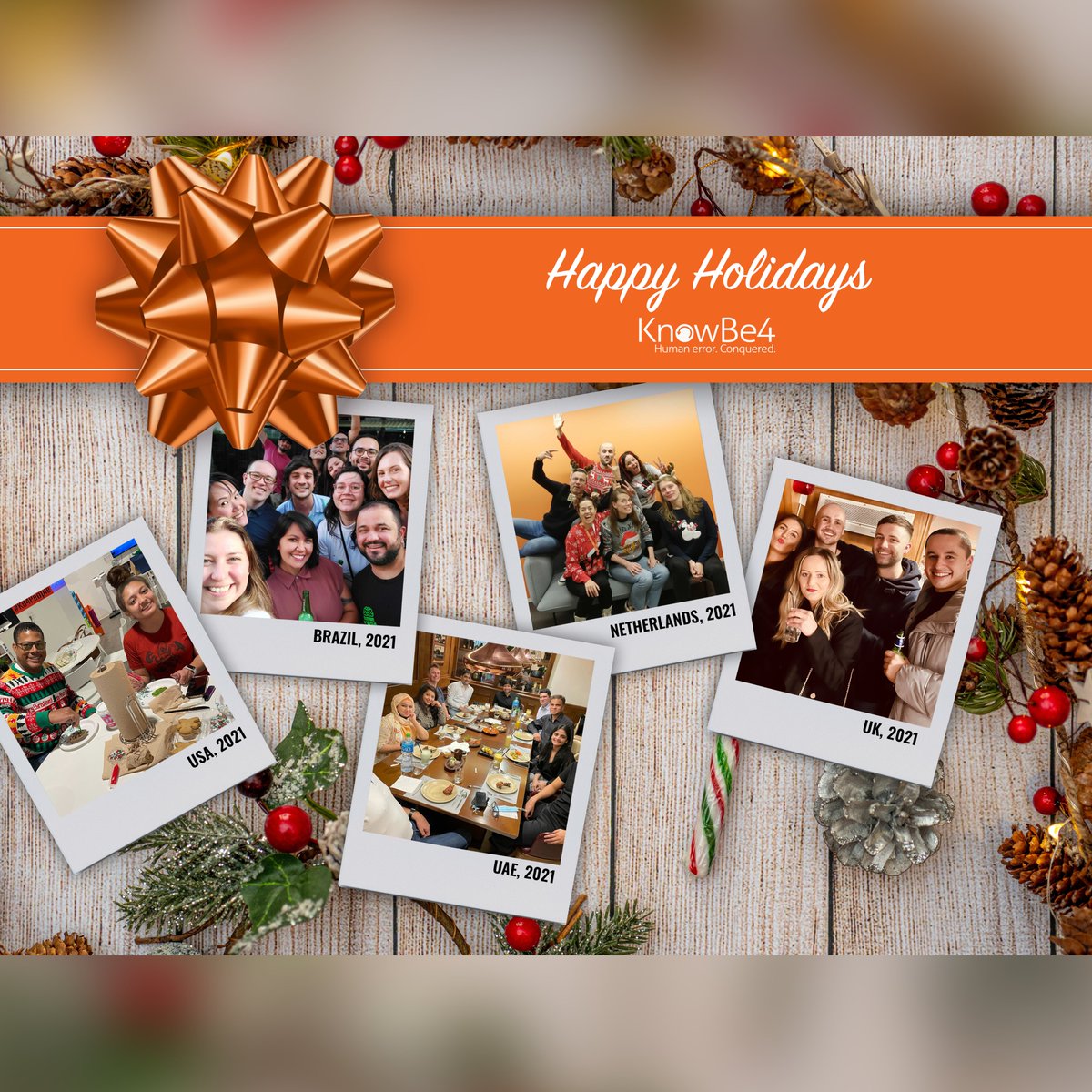 KB4People's tweet photo. Happy holidays from all of us at KnowBe4! We are grateful for all of our Knowsters around the world!🎄#KB4People #KnowBe4 https://t.co/4fY7JtvN79