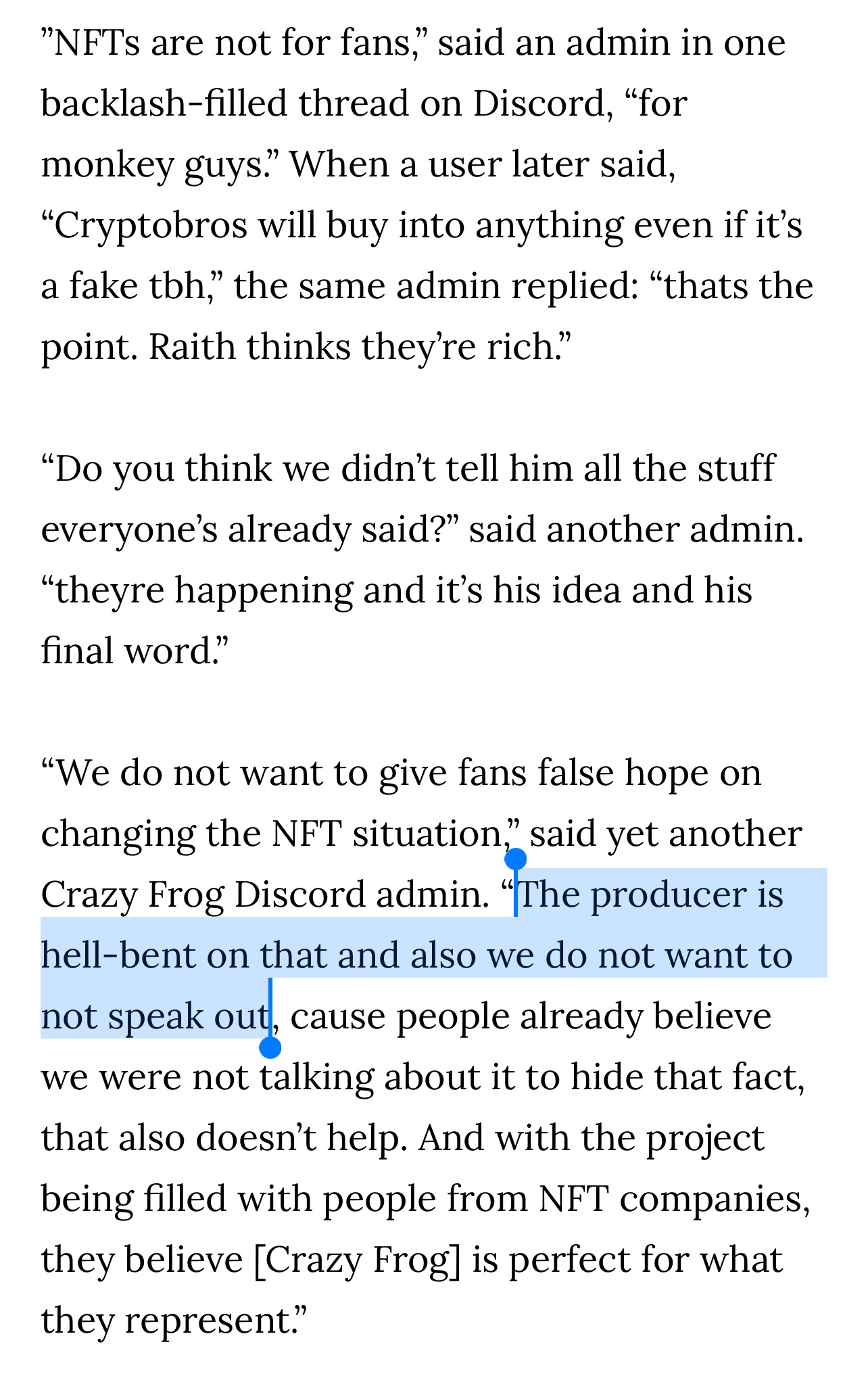 Crazy Frog is getting death threats over NFT collection