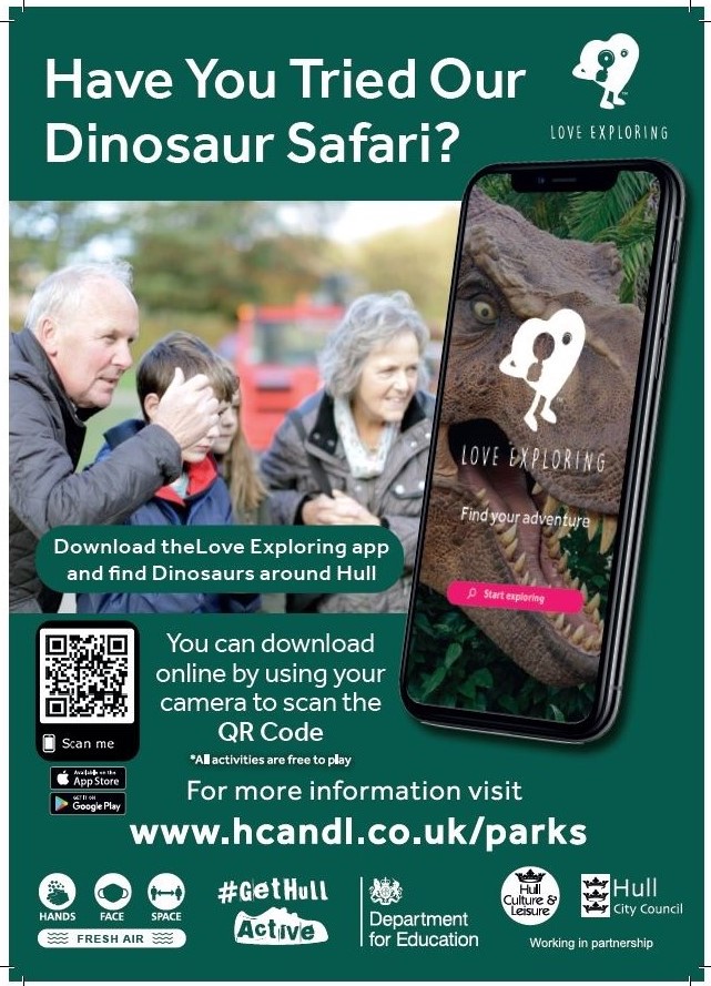 Fun activities <a href="/pearsonparkhull/">Pearson Park Hull</a> on Wednesday 22 December from 11am-3pm. Find all the dinosaurs and fairies on the FREE @Loveexploringapp and play football and multi-sports with @JduffyJo. Come along and #getactive! #healthyholidays2021 <a href="/LoveParksHull/">Hull Zoos and Aviaries</a> <a href="/VisitHull/">Visit Hull</a> <a href="/HeritageFundNOR/">The National Lottery Heritage Fund North</a>