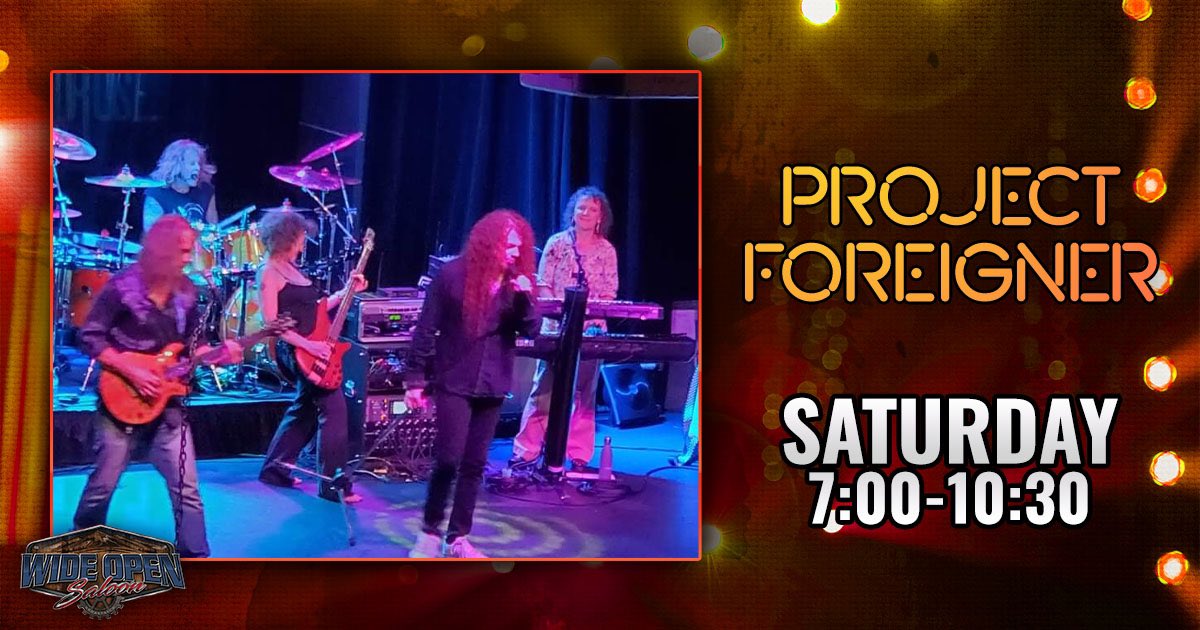 Are you ready for the #weekend?!? Join #ProjectForeigner on #Saturday (12/18) at #WildOpenSaloon for a night of #Foreigner favorites! #LiveMusic #TributeBand #rocknroll