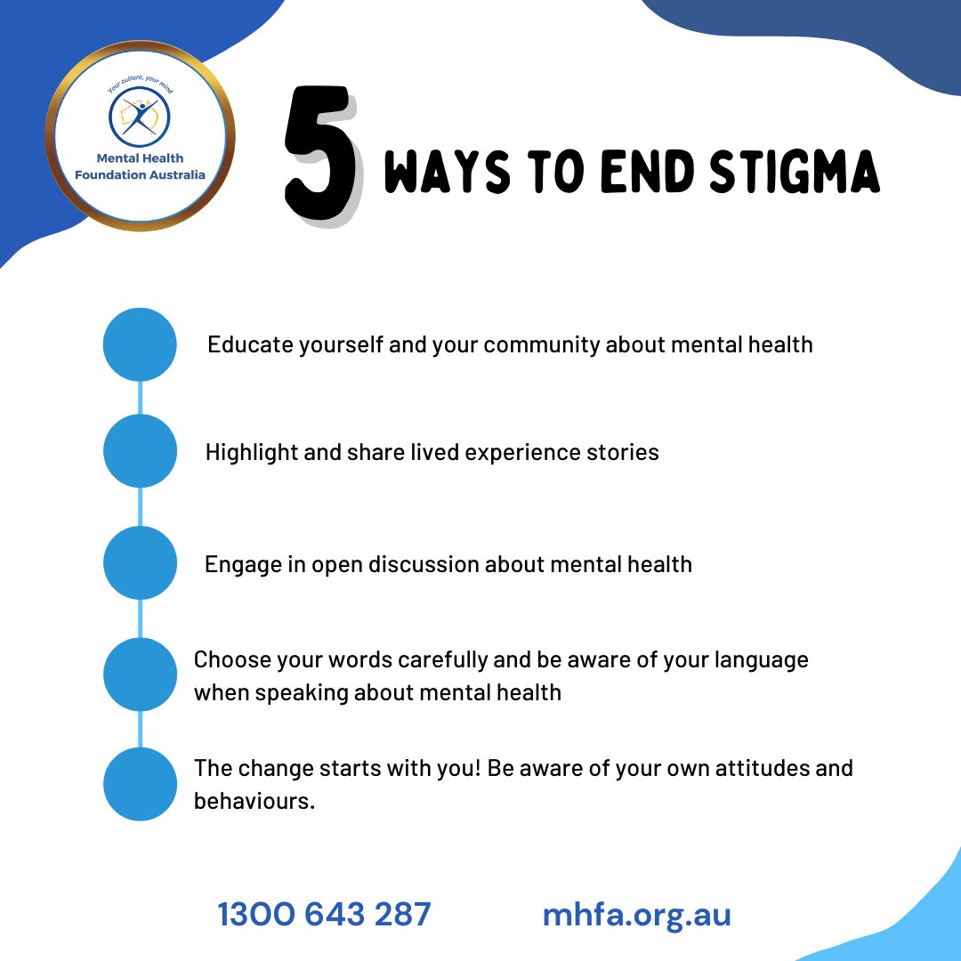 Stigma and its weight on mental illness still prevents many individuals in the community from seeking help. Here are some ways you can play your part in the fight against stigma! 

#stigmareduction #mentalhealth