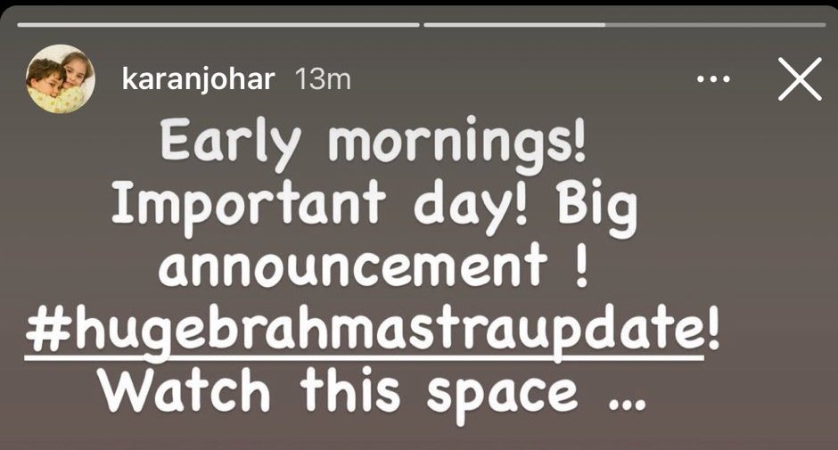 Omg Karan posted about the #Brahmastra update! 

PC - @souvIK_RkF
#RanbirKapoor