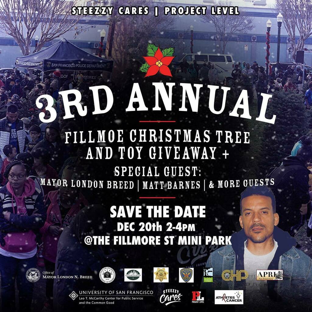 TroyLLF's tweet image. We are back with our 3rd annual Christmas Tree and Toy Giveaway on FILLMOE St! Our brother
Matt Barnes will be passing out toys and trees with us! It's a first come, first serve event so please arrive
early! Happy Holidays!! @projectlevel
.
#Projectlevel… instagr.am/p/CXm1fFHlOiW/