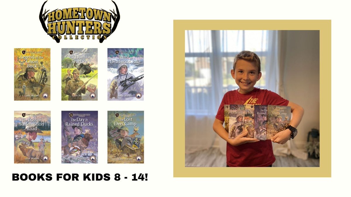 LaneWalkerBooks's tweet photo. Lane Walker's Hometown Hunters Collection series makes the perfect gift for any 8 - 14 year old! These award-winning adventure chapter books will keep your reader engaged and enjoy reading! https://t.co/WD5hEFeW4u https://t.co/6Tykmnw7jB