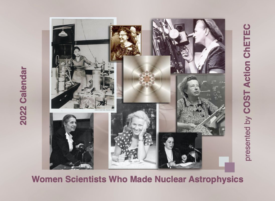 The new 2022 Calendar of "Women Scientists Who Made Nuclear Astrophysics" is now available to be downloaded in 17 languages:
cloud.konkoly.hu/s/pBLJtG2CFyF6…
Please enjoy and spread the word!
Made by a team of scientists led by Maria Lugaro of Konkoly. Supported by ChETEC, JINA and IReNA