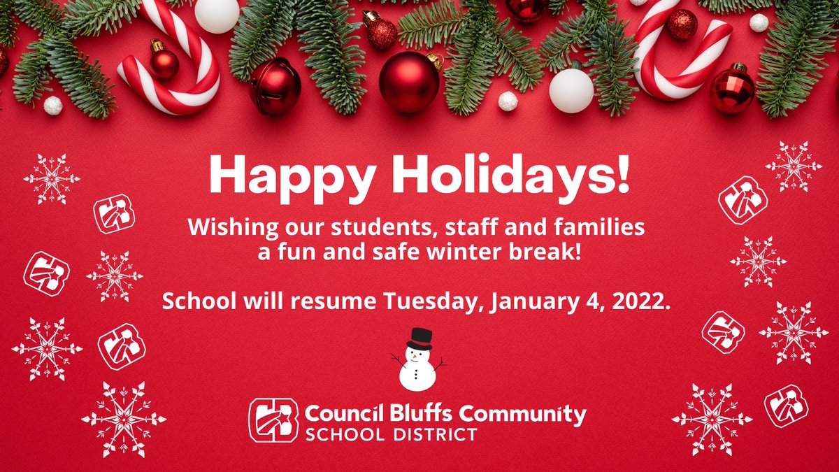 Have a great winter break! We hope you enjoy the holiday season with friends and family. See you again Tuesday, January 4th!☃️❄️