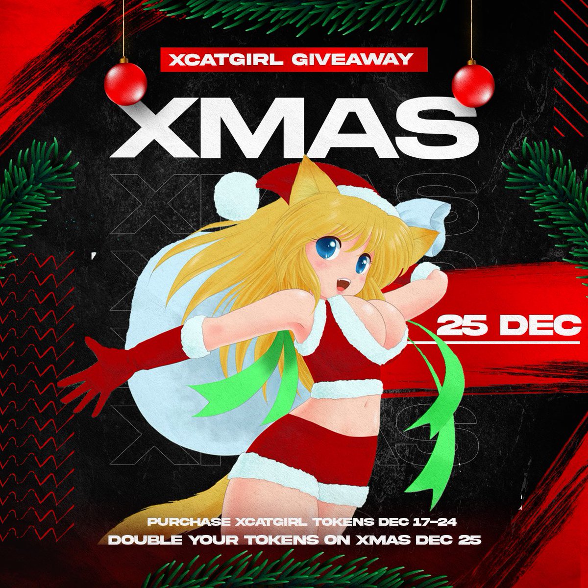 Xcatgirl_Token's tweet photo. 🎄🎁XMAS GIVEAWAY🎁🎄           As a Reward for Investing in XCATGIRL. We will double your tokens on Christmas Day 🎅 https://t.co/YimakPRiVJ