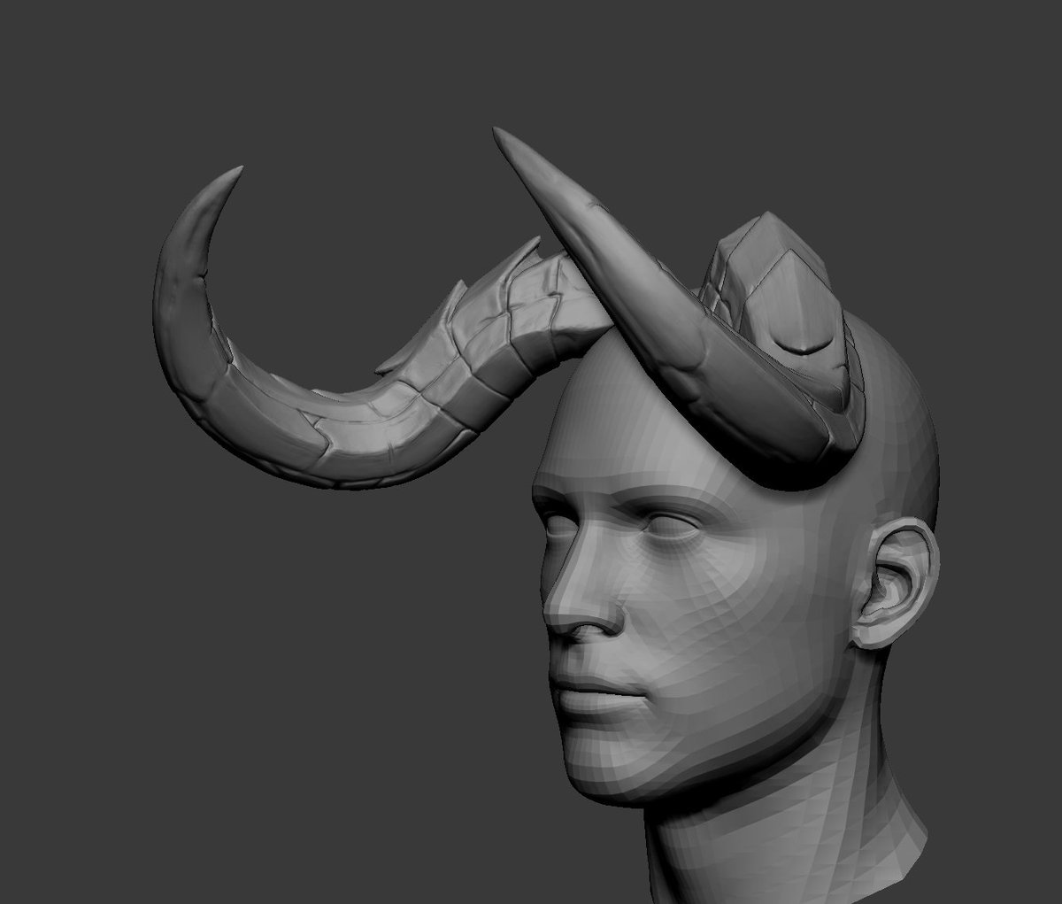 blackmaskedfox's tweet photo. More HORNS! #horns #3dmodel #sculpt https://t.co/I1XGiFShr1