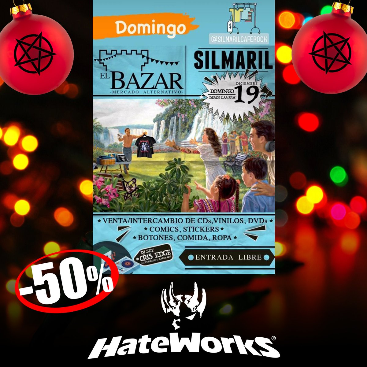 hateworkers's tweet image. Este domingo 19 de diciembre estaremos en El Bazar Mercado Alternativo con los regalos de navidad para toda la familia y descuentos hasta el 50%. 
Los esperamos en @SilmarilCR a partir de las 3 pm, entrada libre!