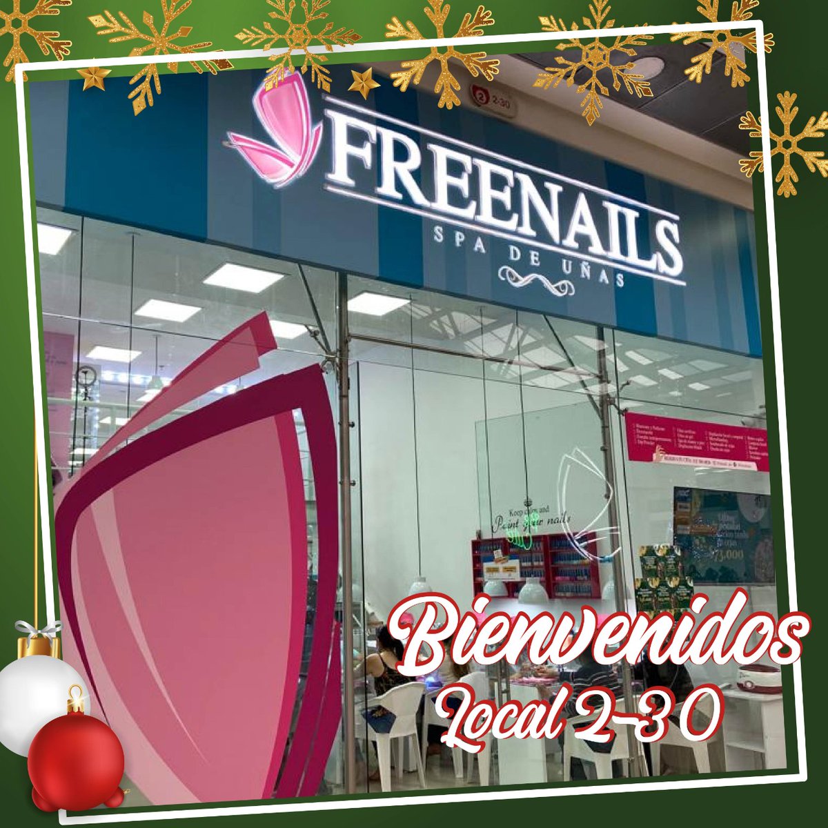 PlazaImperial's tweet photo. Una nueva marca llega a #PlazaImperial 😍🥳🤩 Damos la bienvenida a #FreeNails 🙏 Un excelente lugar para consentirte y darte ese gusto que tanto te mereces. 🤩💅🎄 Ubícalos en Plaza Fusión en el local 2-30 ¡Te esperamos! 🌟😋 https://t.co/TfaLQud4Ij
