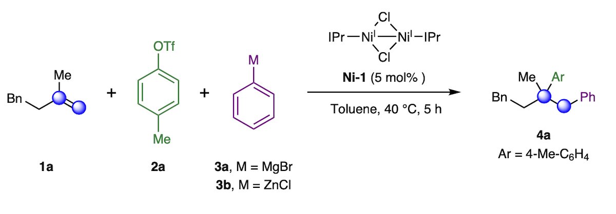 Szostak_Group's tweet photo. #NHCs #NHeterocyclicCarbenes Koh group reported #Ni-#NHC catalyzed directing-group-free di-#carbofunctionalization of #unactivated alkenes. #dimeric Ni(I) as the best catalyst. Excellent selectivity through sterics of NHC! @Shiyi37699738 @NatureChemistry

https://t.co/xQHG523zdv https://t.co/4KXJsYiRAg