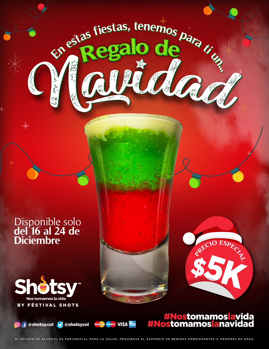 shotsycol's tweet photo. Pero mira como beben los amigos míos 🎶ah, asi no era? 🤣 Brinda con tus personas favoritas por solo 5k ⚡️

Disfruta nuestra edición navideña en Santa Marta y en Bogotá ❤️‍🔥

• Nos tomamos la vida • https://t.co/tecOZef9BV