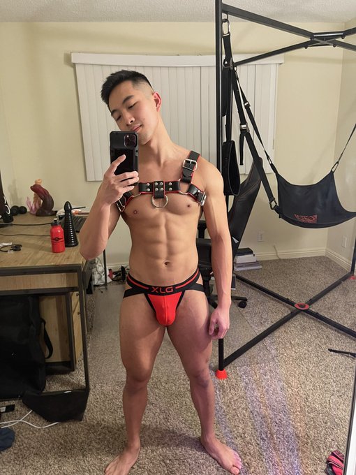 Believe it or not this is my first ever harness. Thanks @MrSLeather! https://t.co/mgyTL7ILrK<a href="/tag/teamlocked"class="tags"><span>#teamlocked</span></a><a href="/tag/musclesub"class="tags"><span>#musclesub</span></a><a href="/tag/lockedjock"class="tags"><span>#lockedjock</span></a>