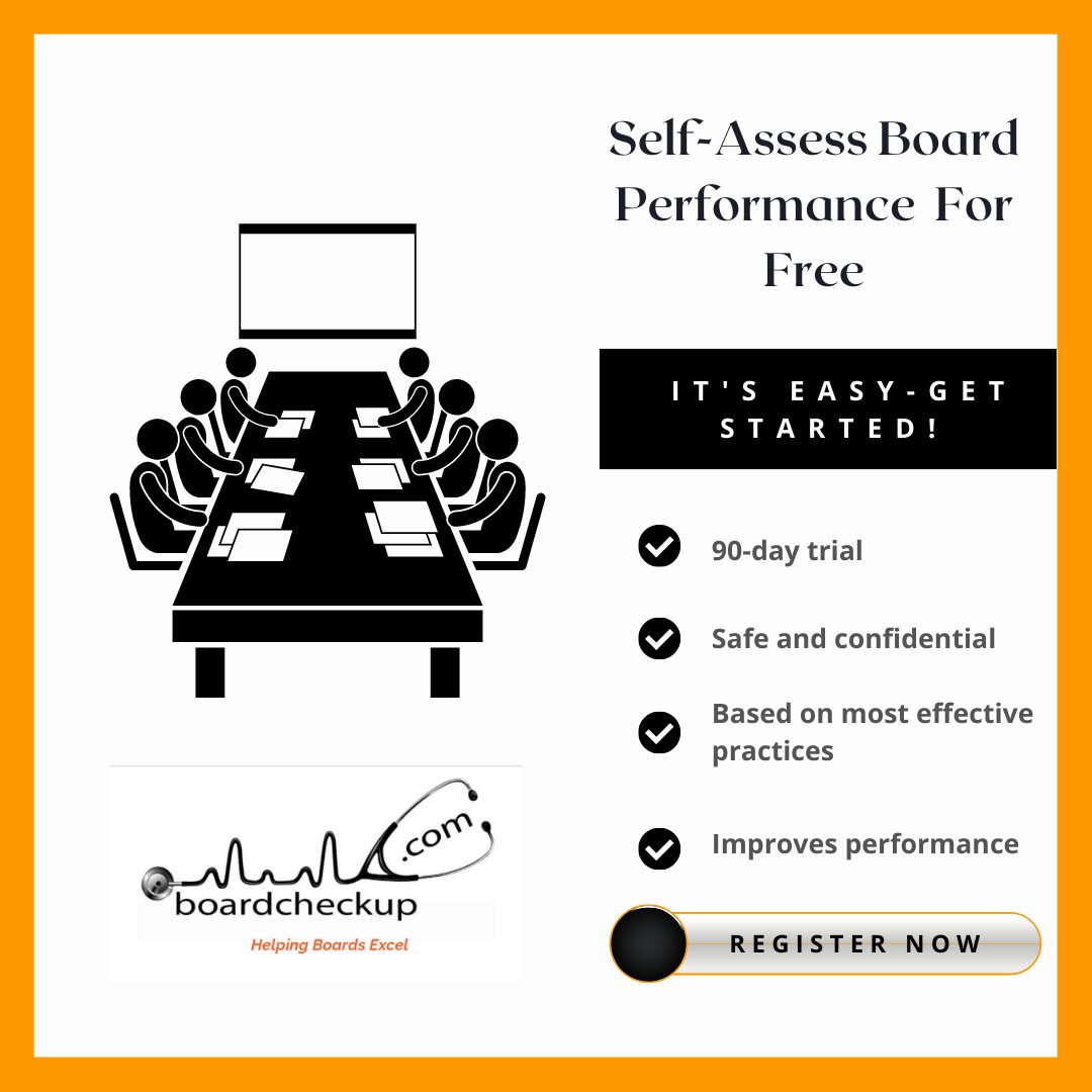 Register now and get 90-day free access to the board self-assessment survey for your organization. Click on the link below to register 

bit.ly/3E3KjPx
.
.
#Boardcheckup #Boardperformanceassessment #Boardassessment #Boardgovernance #SaaS #Boardperformance