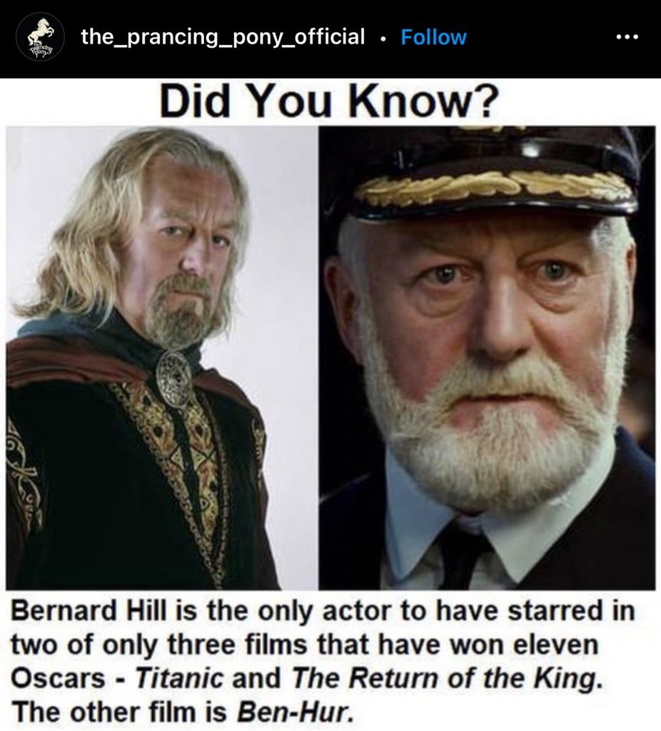 Happy Birthday Bernard Hill! The only person that unites my two favorite films!! 