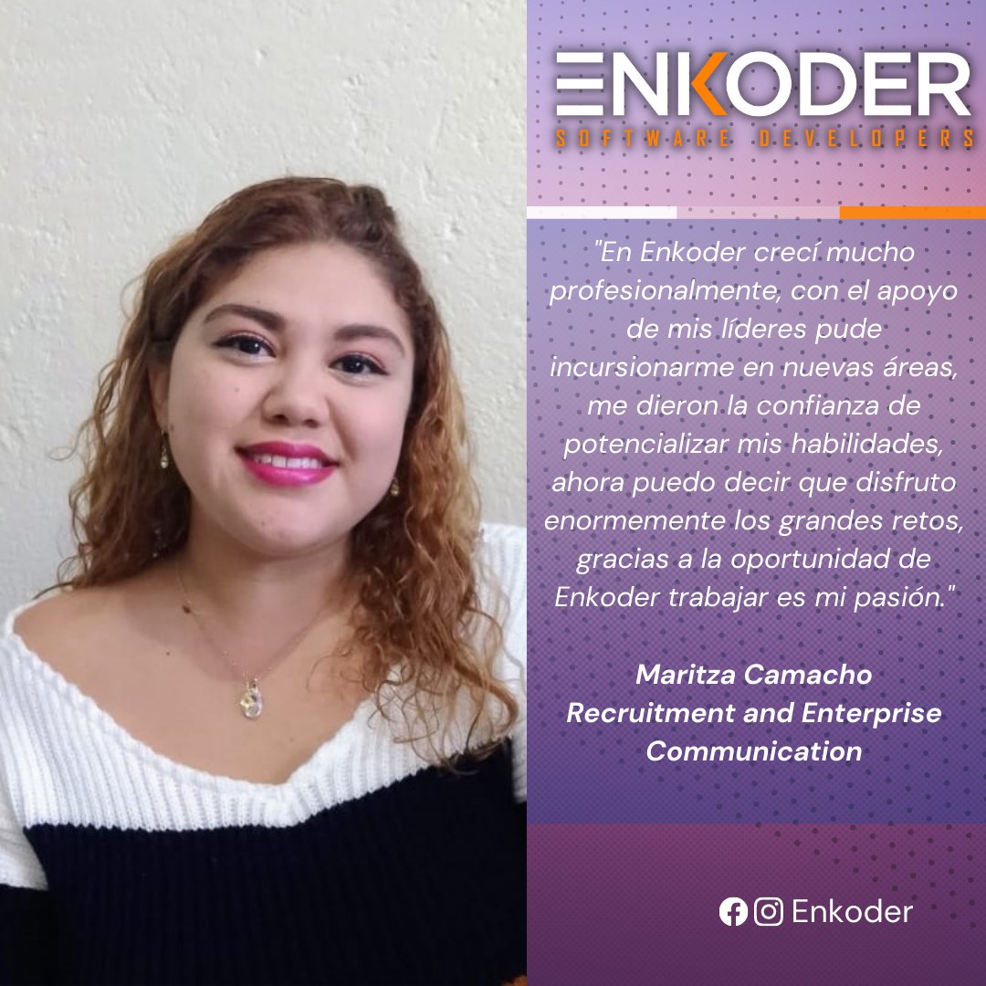 bestplacetocode's tweet photo. Nuestra compañera de HR nos ha ayudado con frescas y buenas mejoras, no sólo en su departamento sino también en cultura y en comunicación, gracias Maritza Camacho
#comunicationskills #HRTeam #hrsoftware #enkoder #humandevelopment https://t.co/EteRH3FEjy