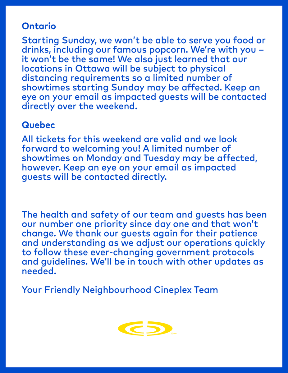 Cineplex tweet media