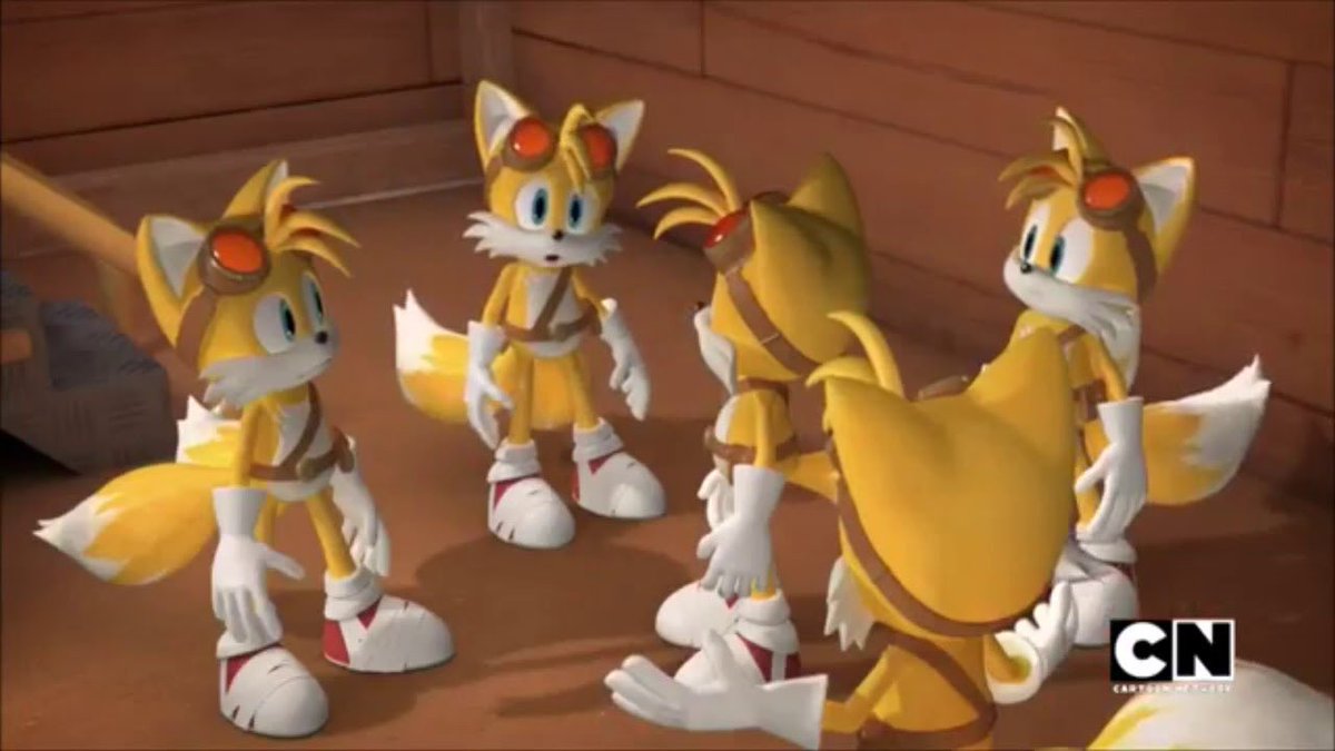 ❝Okay fellas. With all the world domination and chaos at hand, let’s get a jump on what’s important.❞

Hands out a mint to each Tails.