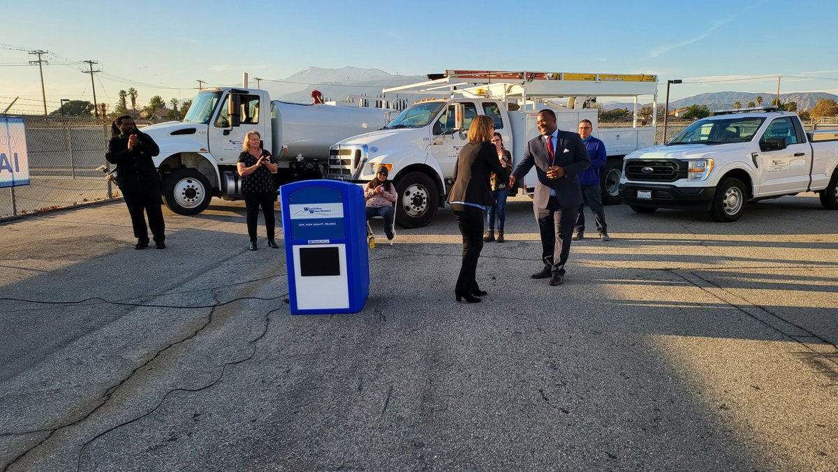 MyWVWD's tweet photo. On Thursday, WVWD welcomed California Labor Secretary Natalie Palugyai to our Oliver P. Roemer Filtration Facility to discuss our internship program with IEWorks. Thank you Secretary Palugyai for working to fund and facilitate our future workforce. #WVWD #CAWater #WeAreCAWater https://t.co/MZJMKRE3uN