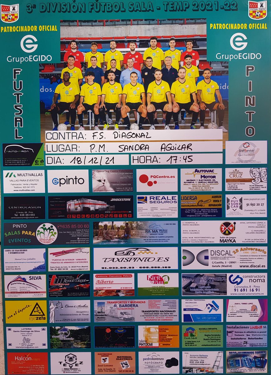 Nueva jornada liguera para nuestro #3ªDivisión, nadie dijo que fuera a ser fácil pero estos chicos están más que preparados para dejar los 3 últimos puntos del año en casa, afición os necesitamos como siempre, os esperamos! 💪🏻

#VamosPinto 💛