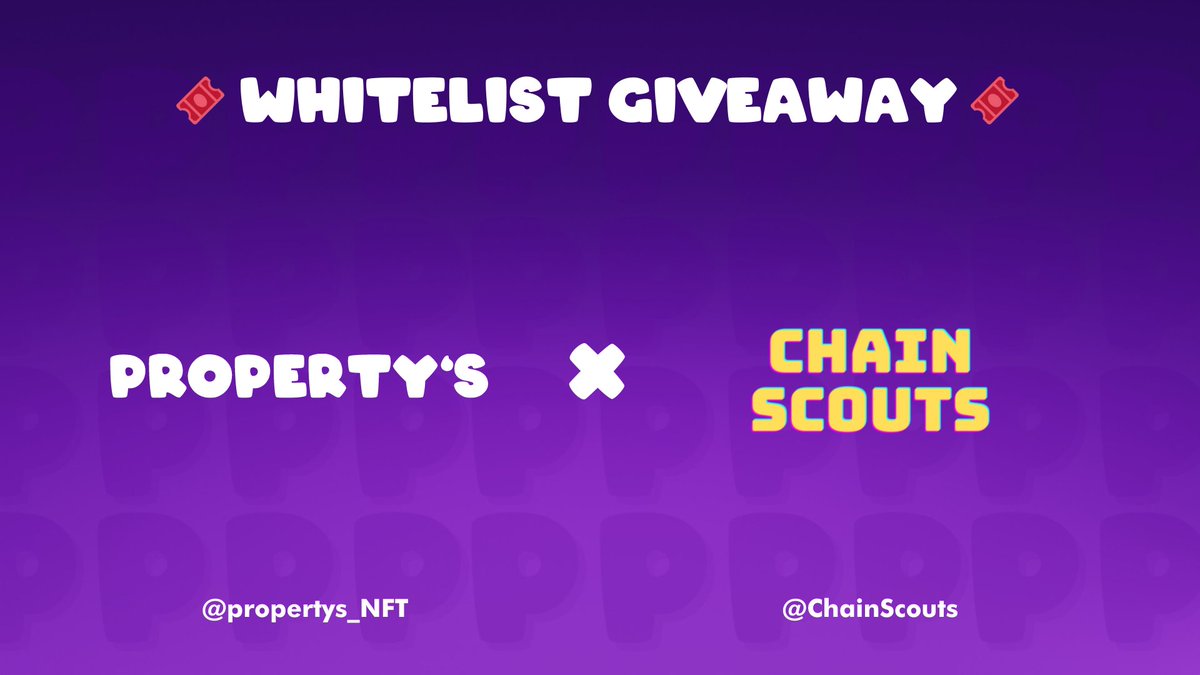propertys_nft's tweet photo. 🔔 Whitelist giveaway for @ChainScouts. 
5 spots. 24 hours.

To enter:
Follow @ChainScouts &amp; @propertys_nft
Like &amp; retweet
Comment your Discord ID

We are giving away 5 WLs for this upcoming 100% on-chain collection of cyberpunk apes. 
Discord TBA soon! https://t.co/w4AddAhpaw