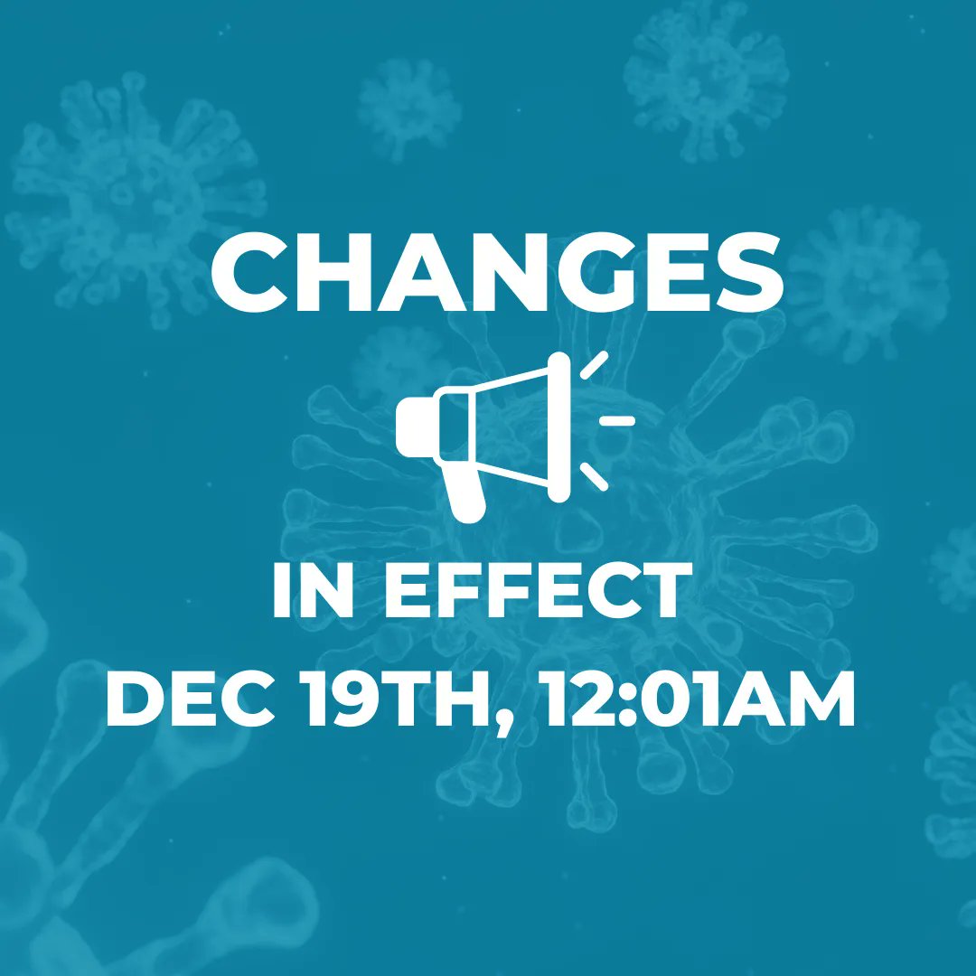 Today the Ontario government announced important changes including additional measures to slow the spread as province accelerates booster dose rollout, to be effective at 12:01AM on Sun, Dec 19th. View official news release from the Province of Ontario: buff.ly/3yC96sB