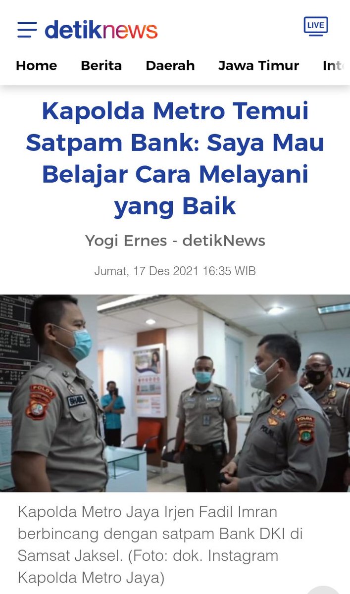 Dari satpam bank kita belajar