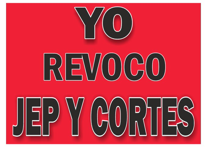 silvioravel's tweet photo. "Modelo de papeleta p introducir en urnas el mes de marzo día de votaciones" 
Fondo rojo, tamaño hoja de cuaderno, Yo Revoco JEP Y Cortes y a la urna junto con las que entrega el CNN
No más trinos inconducentes, soluciones son las que necesitamos

#PapeletaParaRevocarJepYCortes https://t.co/hSxOX4sC9V