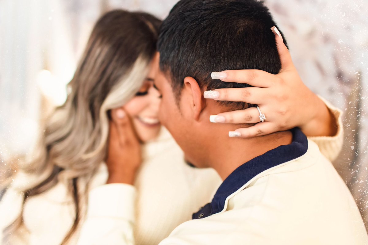 GlassOfGaby's tweet photo. Happy holidays from the soon to be Mr. &amp; Mrs. Garcia🎄 https://t.co/zm4FZJ7Qn6