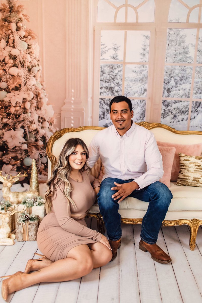 GlassOfGaby's tweet photo. Happy holidays from the soon to be Mr. &amp; Mrs. Garcia🎄 https://t.co/zm4FZJ7Qn6