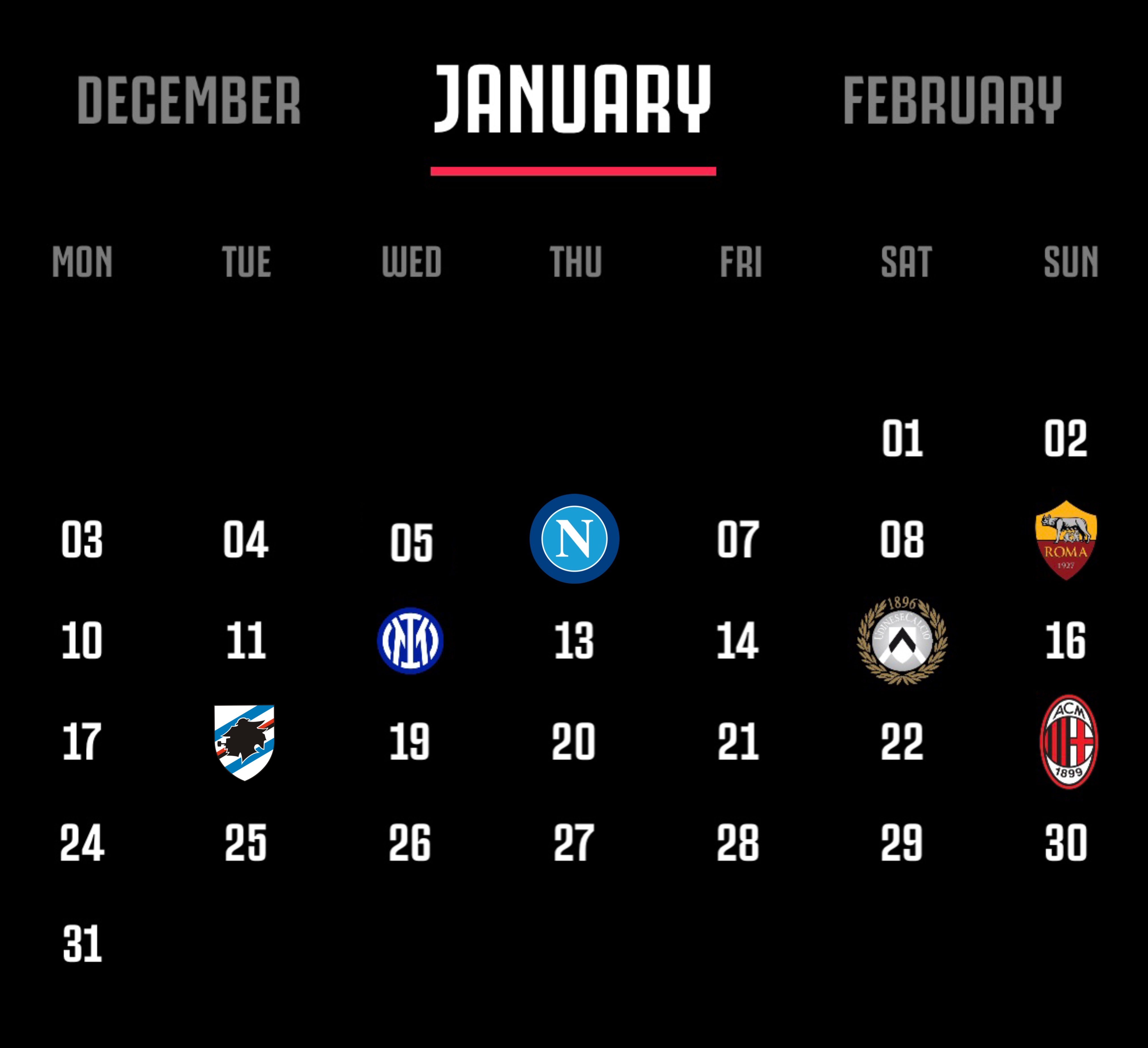 Juventus Schedule 2022 21 Adi Nugraha Putra On Twitter: "Rt @Juvefcdotcom: 🗓 Juve's Fixtures For  January 2022 6/01 Juventus - Napoli 9/01 Roma - Juventus 12/01 Inter -  Juventus (Supercoppa) 🏆…" / Twitter