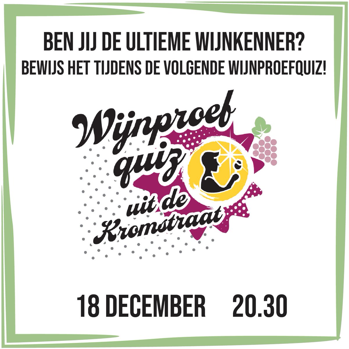 Ruim 100 deelnemers hebben zich al ingeschreven, maar we willen er 150 ;) Zaterdag kan je nog tot 17 uur je wijnproefquiz box afhalen. Meer info en aanmelden via groetenuitdekromstraat.nl/wijnproefquiz