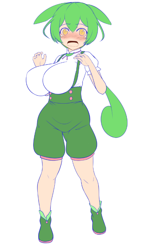 ずんだもん落書き。おっぱい小さめ。 