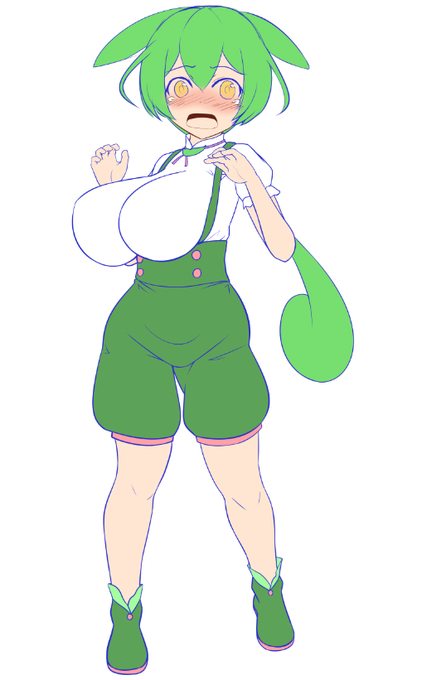 ずんだもん落書き。おっぱい小さめ。 