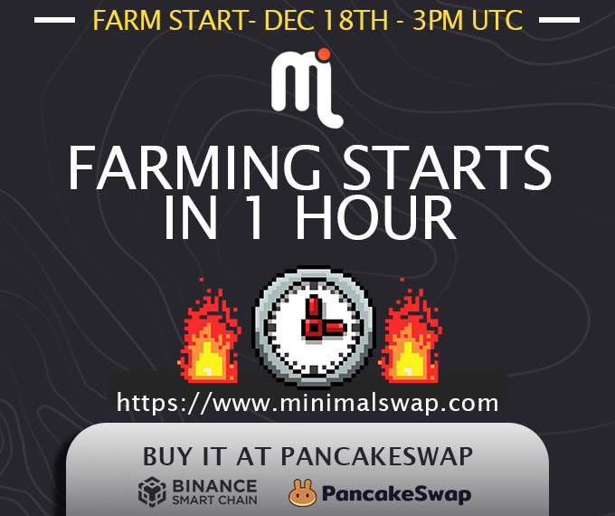 MinimalSwap's tweet image. minimalswap.com
$Minimal:
pancakeswap.finance/swap?inputCurr…

Farming Starts: IN 1 HOUR
0% Deposit Fee 
Extra Juicy APR

#TokenSale #YieldFarming #BSC #binancesmartchain #DeFi #hiddengem #binance #tokens #token #BSCGem #ETH #BNB #BUSD #CAKE #BTC #bitcoin #Ethereum #airdrop