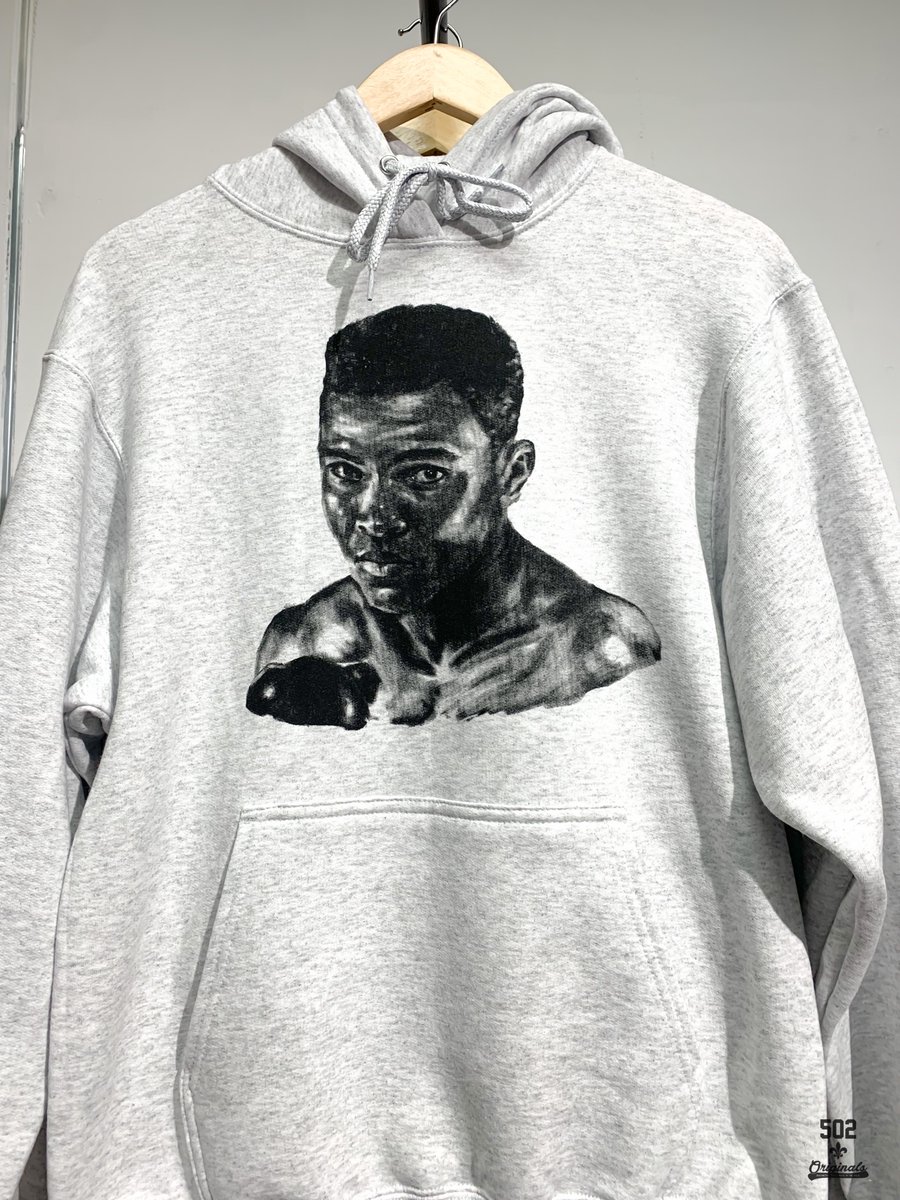Limited Edition Ali hoodies &amp; tees available online and in-store🦋🥊🐝
502originals.com/collections/al…