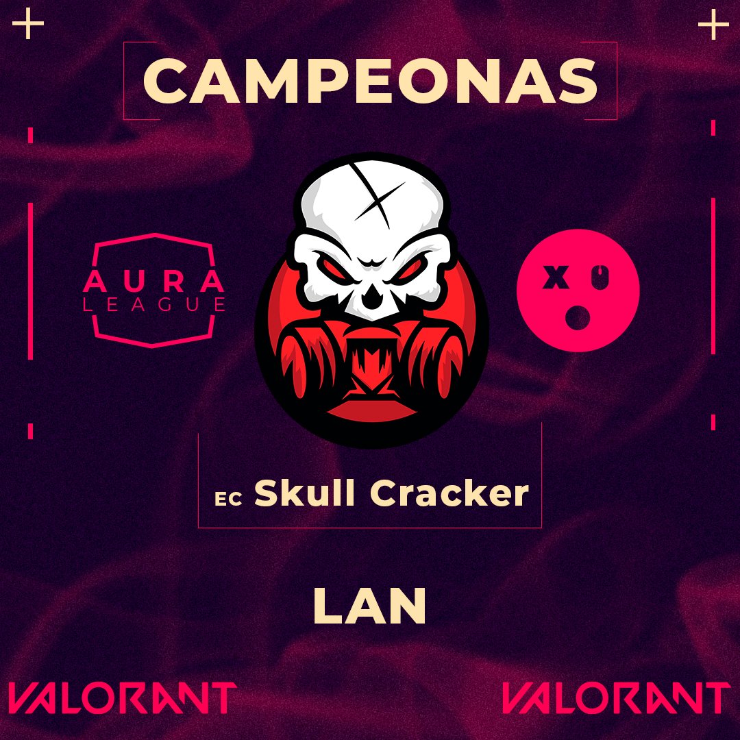 gumotv_'s tweet photo. TENEMOS CAMPEONAS DE LAN!🏆🥇
El equipo ecuatoriano de @Skullcrackerec  logró derrotar a las mexicanas de @esports_prs por 3 a 0 y se coronan como las primeras campeonas de Aura League👑 https://t.co/WcEs0qBrh9